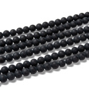 Koraliki agat, czarny, matowe, 6mm, sznur(65szt.)