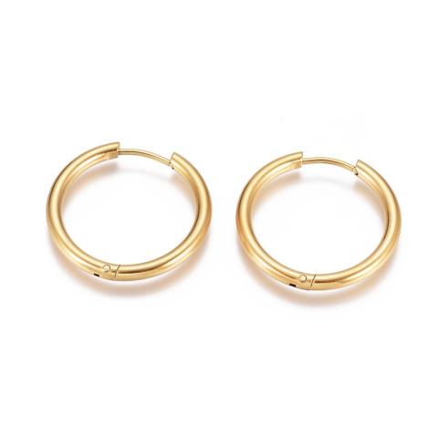 Bigle Huggie Hoop, złote, Stal nierdz. 25 mm, 2szt