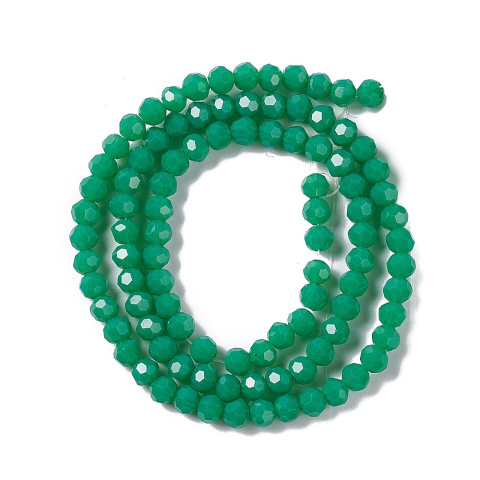 Koraliki szklane, fasetowane, zielone, 4mm, 99 szt