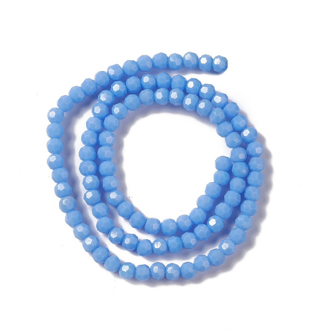 Koraliki szklane,fasetowane, chabrowy, 4mm, 99 szt