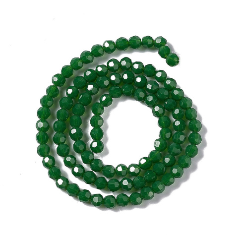 Koraliki szklane,fasetowane, zielone, 4mm, 99 szt