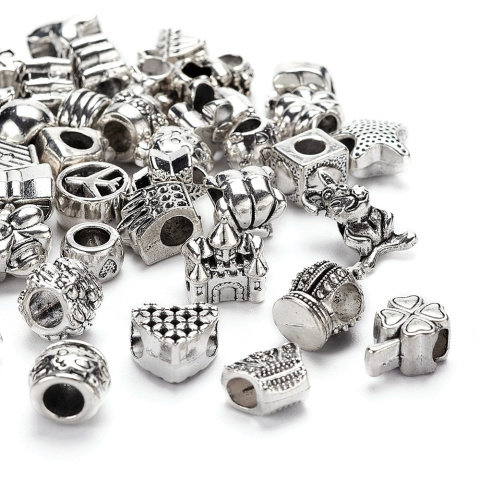 Koraliki zestaw, przekładki, 50 szt