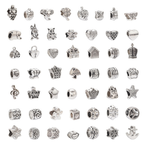 Koraliki zestaw, przekładki, 50 szt