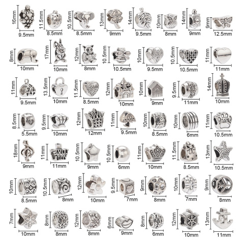 Koraliki zestaw, przekładki, 50 szt