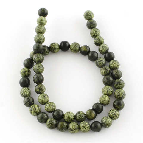 Naturalny serpentynit , Kula 6mm, 5 sztuk Naturalny serpentynit , Kula 6mm, 5 sztuk