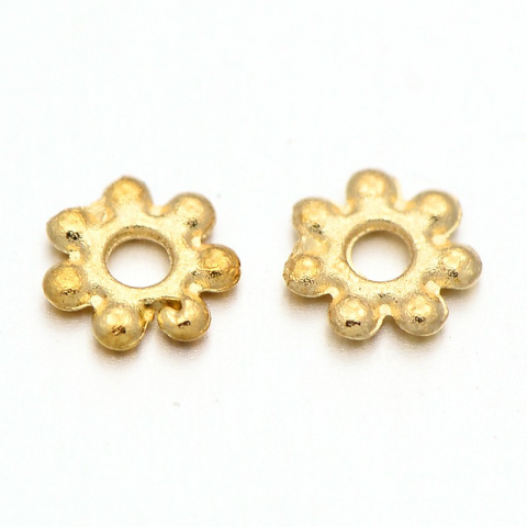 Koraliki Daisy, kwiatki,złote,4,5mm,10szt