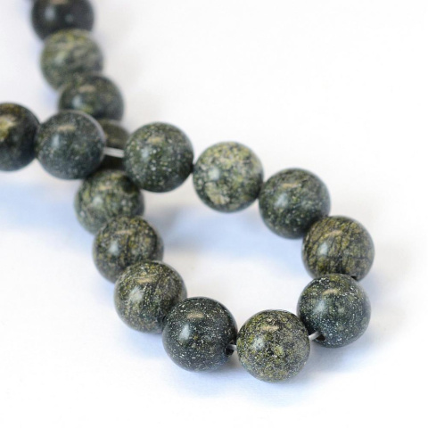 Naturalny serpentynit, Kula 6mm, sznur(ok.63szt.) Naturalny serpentynit, Kula 6mm, sznur(ok.63szt.)