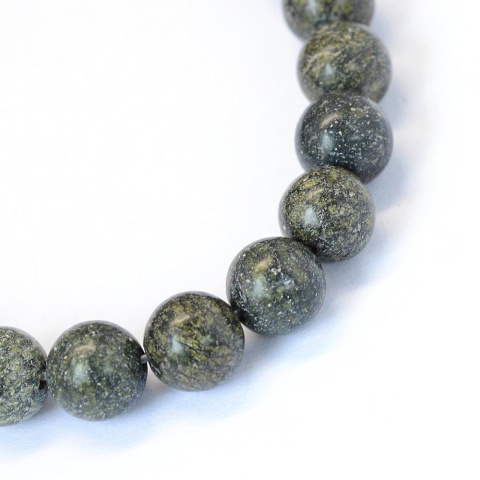 Naturalny serpentynit, Kula 6mm, sznur(ok.63szt.) Naturalny serpentynit, Kula 6mm, sznur(ok.63szt.)