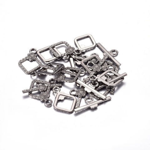 Zapięcie ozdobne romb, brąz, 21x15x2mm; Toggle