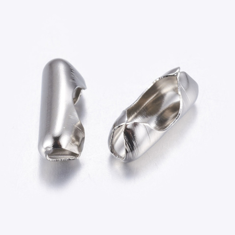 Zapięcia łańcuszków z kulkami, platyna,10mm,10 szt