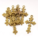 Zawieszka krzyż, antyczne tybetańskie złoto, 47,5mm