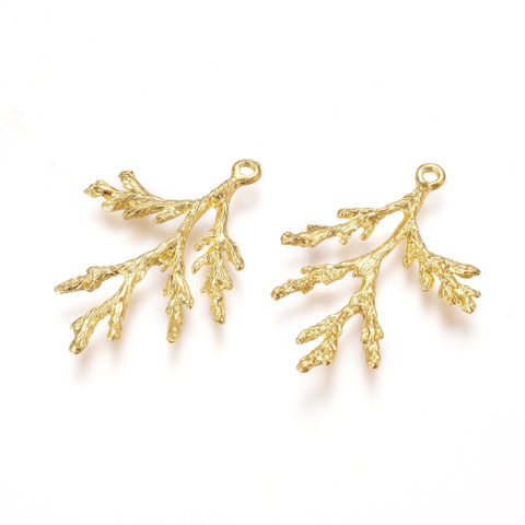 Zawieszka gałązka, złoto, 36mm, 1szt.
