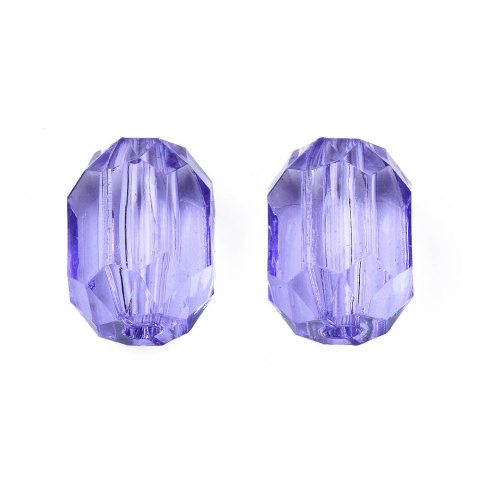 Koraliki akrylowe, owalne, fioletowe,14mm,10szt.