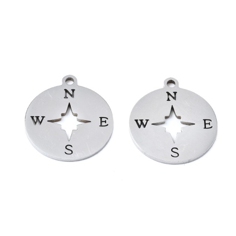 Zawieszka kompas, Stal chirurgiczna, 17mm, 1szt