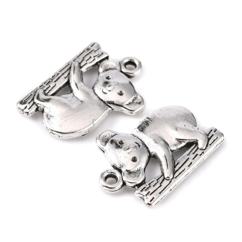 Zawieszka Koala, metal, antyczne srebro, 19,3 mm