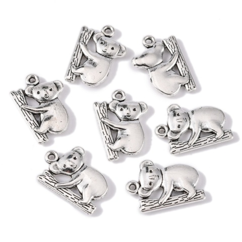 Zawieszka Koala, metal, antyczne srebro, 19,3 mm