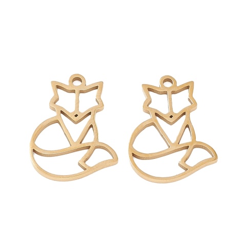 Zawieszka Lis, Stal chirurgiczna, złoty, 18mm