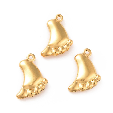 Zawieszka stopa, Stal chirurgiczna, złoty, 15mm