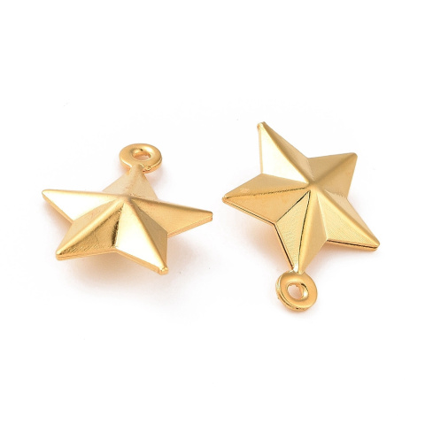 Zawieszka Gwiazda,Stal chirurgiczna, złoty, 14,3mm