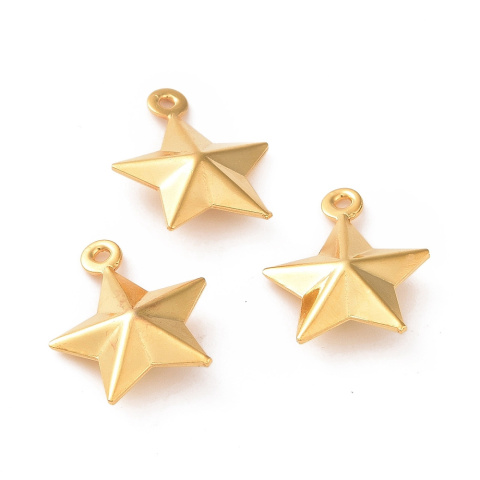 Zawieszka Gwiazda,Stal chirurgiczna, złoty, 14,3mm