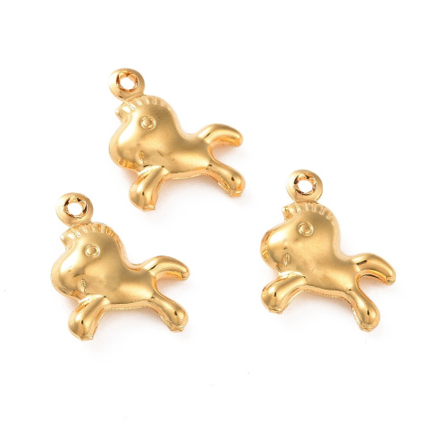 Zawieszka Konik, Stal chirurgiczna, złoty 13,3mm