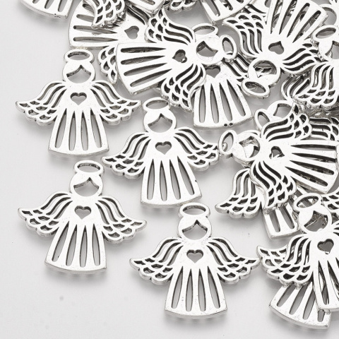 Zawieszka Anioł, metal, antyczne srebro, 27,5mm