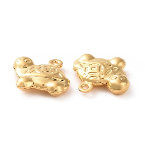 Zawieszka Żółw, Stal chirurgiczna, złoty, 13,6mm