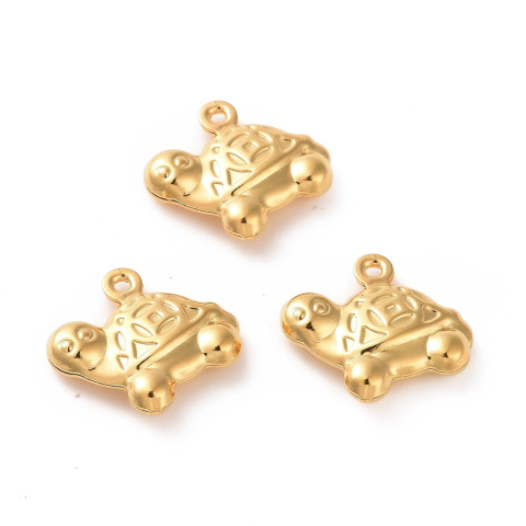 Zawieszka Żółw, Stal chirurgiczna, złoty, 13,6mm