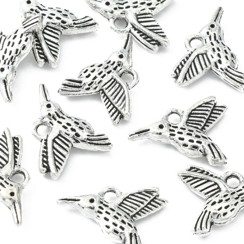 Zawieszka koliber, metal, antyczne srebro, 17mm