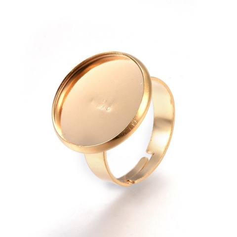 Baza do pierścionka, Stal chirurgiczna, złoty, 17,5mm