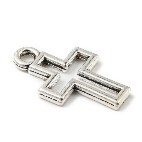 Zawieszka krzyż, antyczne srebro, 10,5x17,5x1,5mm