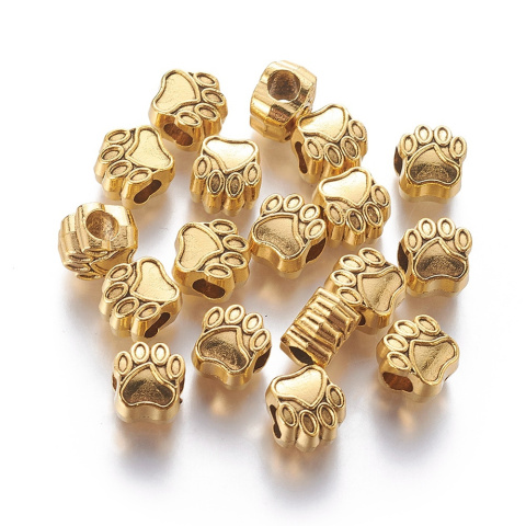 Koralik modułowy, przekładka, Łapka, antyczne złoto, 11mm