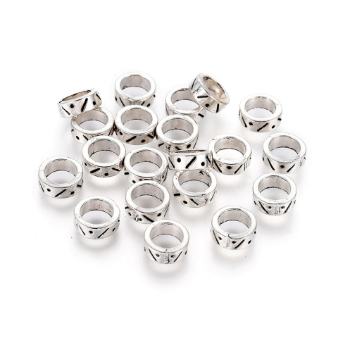 Koralik modułowy, przekładka, donat, antyczne srebro, 8mm