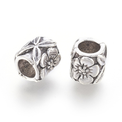 Koralik modułowy, przekładka, Kolumna, antyczne srebro, 9mm