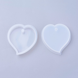 Forma silikonowa, Serce, biały, 7,3 cm
