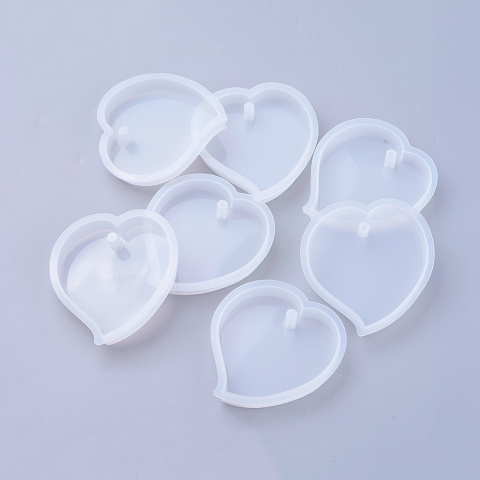 Forma silikonowa, Serce, biały, 7,3 cm