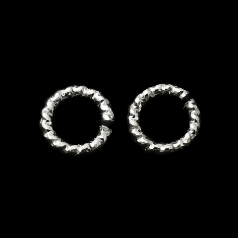 Ogniwa, mosiądz, srebro (925), 6mm, 10szt.