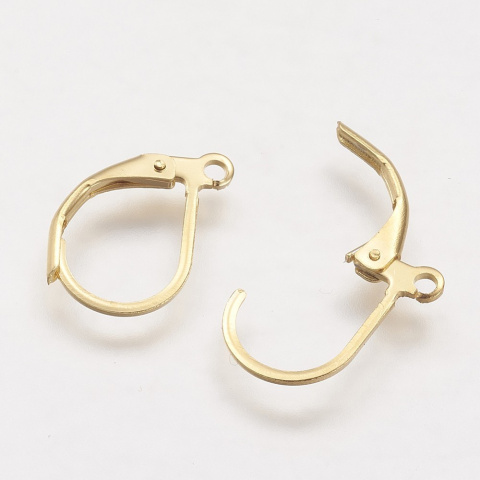 Bigle angielskie, złote, Stal nierdzewna, 15mm, 2szt.