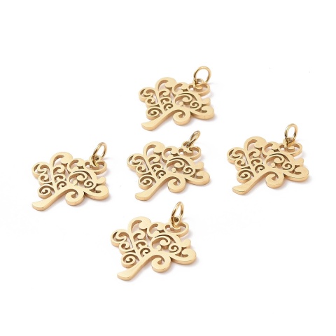 Zawieszka Drzewo Życia, Stal chirurgiczna, złoto, 20,5mm