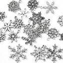Zawieszki Płatki śniegu, antyczne srebro, 15-28,5mm, 21szt.(zestaw)