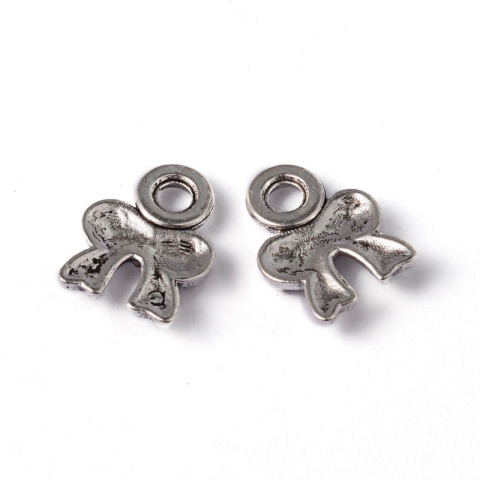 Zawieszka Kokardka, metal, antyczne srebro, 10 mm