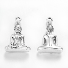 Zawieszka, Budda, antyczne srebro, 36x23x8mm