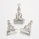 Zawieszka, Budda, antyczne srebro, 36x23x8mm