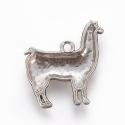 Zawieszka Lama, metal, antyczne srebro, 25 mm