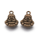 Zawieszka Budda, antyczny brąz, 14x11x3,5mm