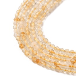 Cytryn, koraliki, okrągłe 2mm, fasetowane, 192szt. (sznur)
