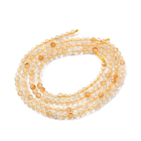Cytryn, koraliki, okrągłe 2mm, fasetowane, 192szt. (sznur)