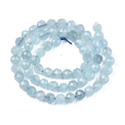 Koraliki naturalne, akwamaryn, fasetowany, 5,5-6mm, 32szt.