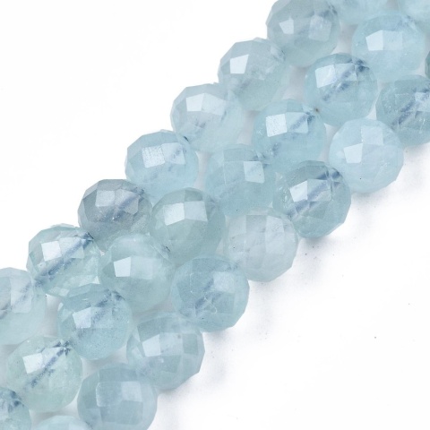 Koraliki naturalne, akwamaryn, fasetowany, 5,5-6mm, 5szt.