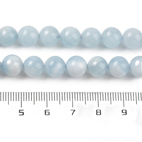 Koraliki naturalne, akwamaryn, klasa A, 8mm, 49szt.